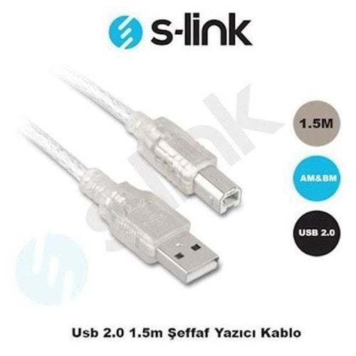 S-LINK SL-U2015 USB 2.0 1.5MT SEFFAF YAZICI KABLO