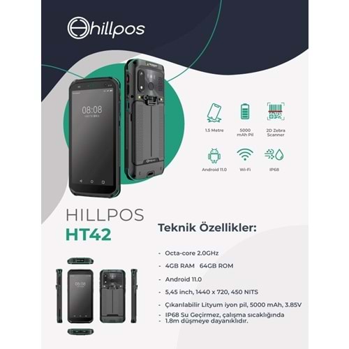 HILLPOS HT42K AND.11 4GB 64GB (EL TERMİNALİ)