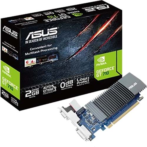 ASUS GEFORCE GT710-SL-2GD5-BRK 2GB DDR5 LOW PROFİLE 64BIT DSUB DVI HDMI (EKRAN KARTI)