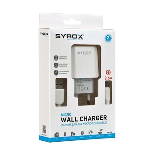 *SYROX MICRO USB WALL CHARGER DUVAR ŞARJI A-J47