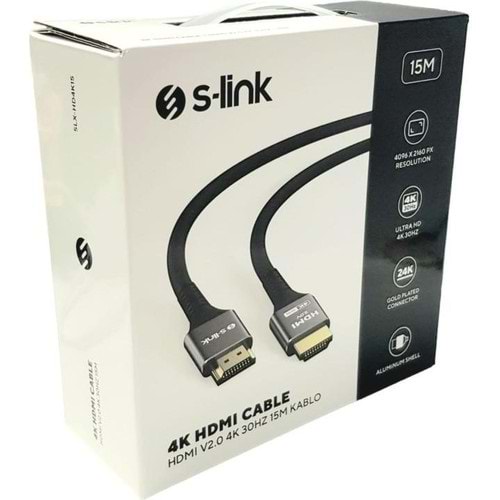 S-LINK SLX-HD4K03 19+1 HDMI TO HDMI 3M METAL V2.0 4K 60HZ KABLO